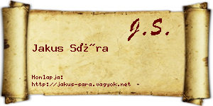 Jakus Sára névjegykártya