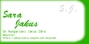 sara jakus business card
