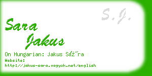 sara jakus business card